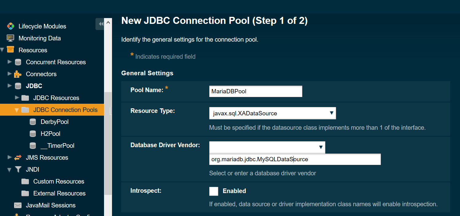 2019-06-04 17_29_09-New JDBC Connection Pool (Step 1 of 2)